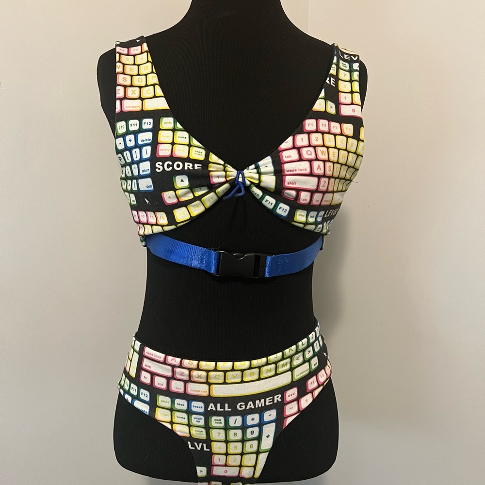 Colorful Gamer Print Rave Set - one of a kind (handmade)